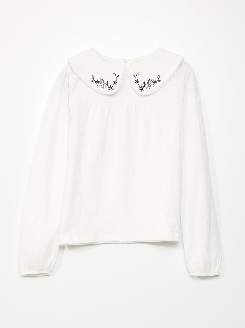 T-shirt avec broderie Beige - Kiabi