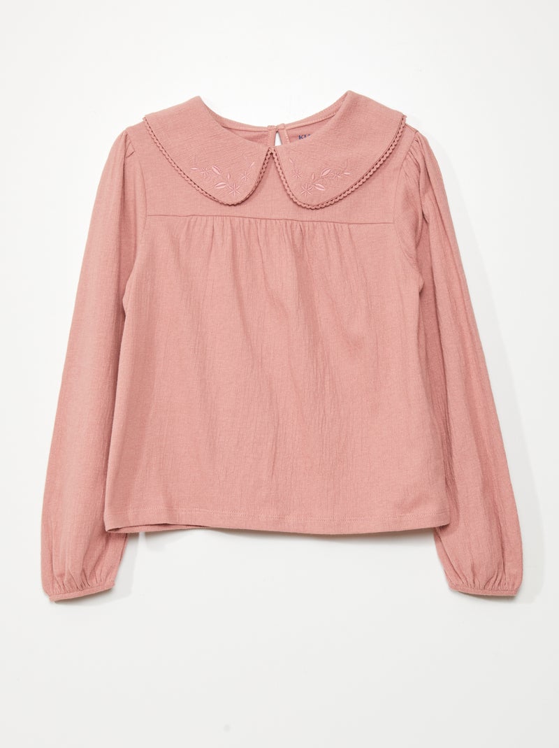 T-shirt avec broderie Rose - Kiabi