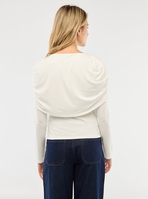 T-shirt avec col bateau drapé - Kiabi