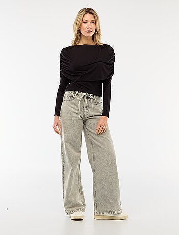 T-shirt avec col bateau drapé