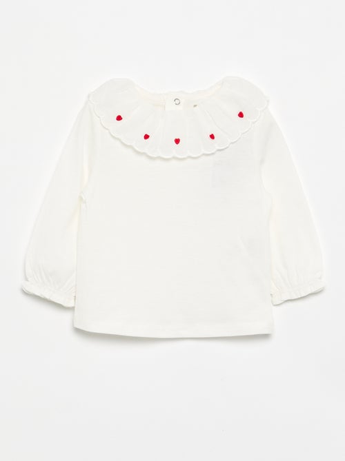 T-shirt avec col Claudine - Kiabi