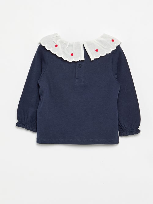 T-shirt avec col Claudine - Kiabi