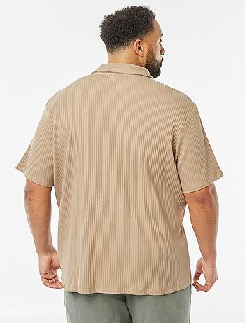 T-shirt avec col polo en maille côtelée
