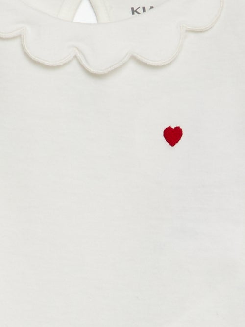 T-shirt avec collerette - Kiabi