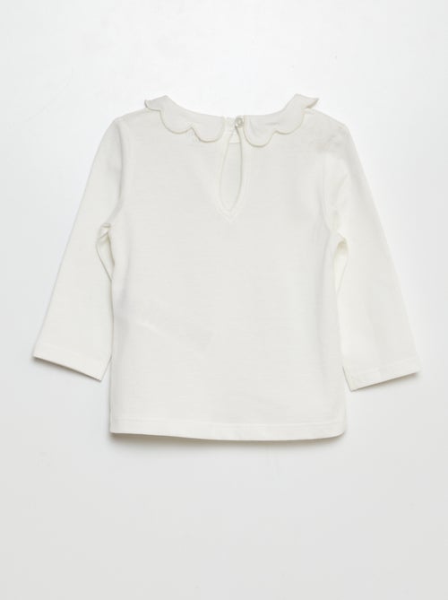 T-shirt avec collerette - Kiabi