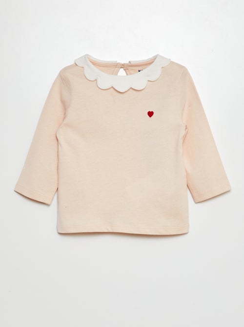 T-shirt avec collerette - Kiabi