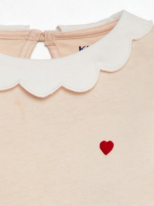 T-shirt avec collerette - Kiabi