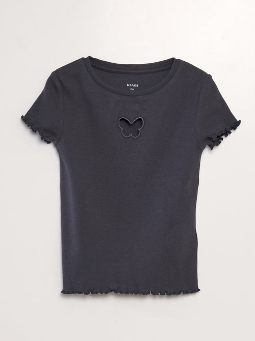 T-shirt avec découpe sur le devant - Kiabi