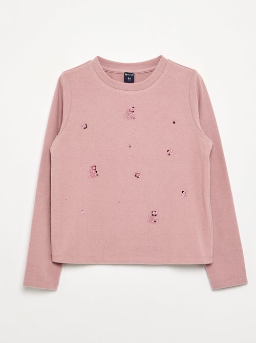 T-shirt avec détails en perles - Kiabi