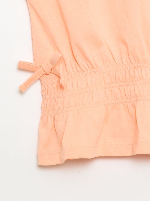 T-shirt avec empiècement smocks et nœuds à la taille - Kiabi