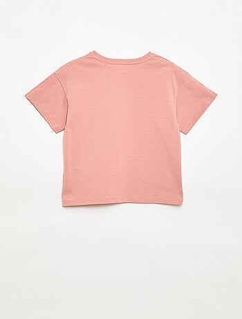 T-shirt avec fleurs en macramé