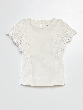 T-shirt avec manches brodées