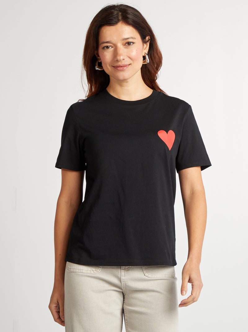 T-shirt avec message EVJF Noir - Kiabi