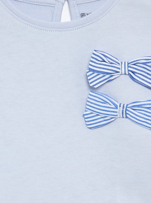 T-shirt avec nœuds décoratifs manches longues - Kiabi