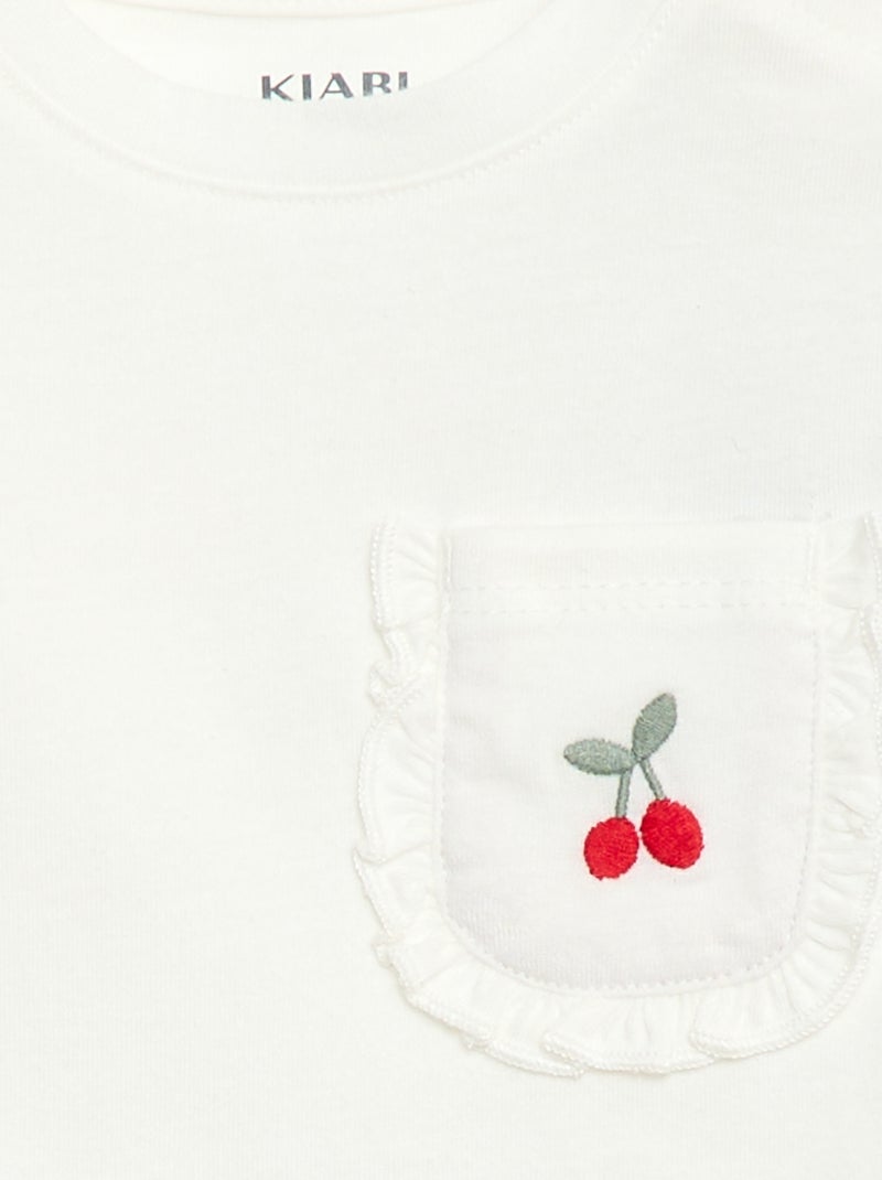 T-shirt avec poche fantaisie Blanc - Kiabi
