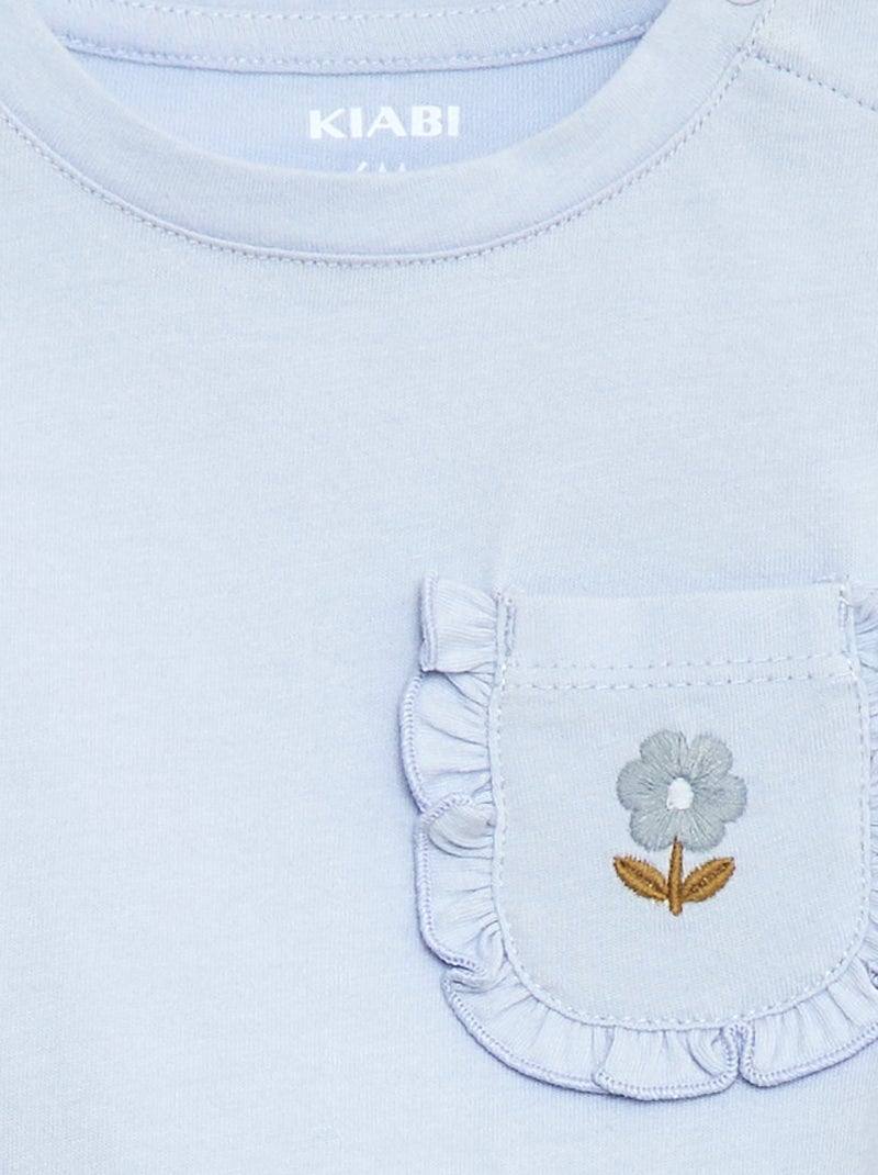 T-shirt avec poche fantaisie Bleu - Kiabi