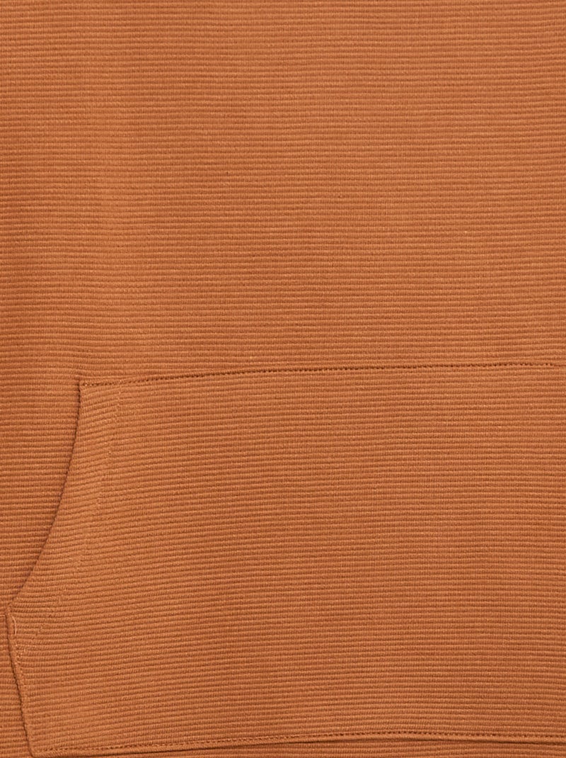 T-shirt avec poche kangourou en maille Ottoman Marron - Kiabi