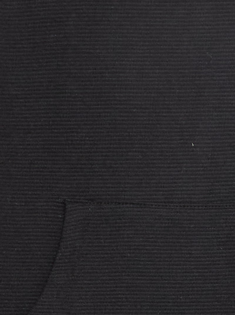 T-shirt avec poche kangourou en maille Ottoman Noir - Kiabi