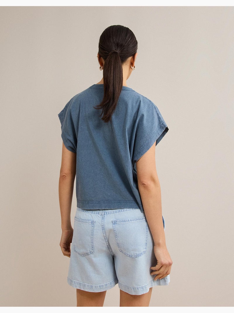 T-shirt avec poche, MO Fashion Bleu - Kiabi