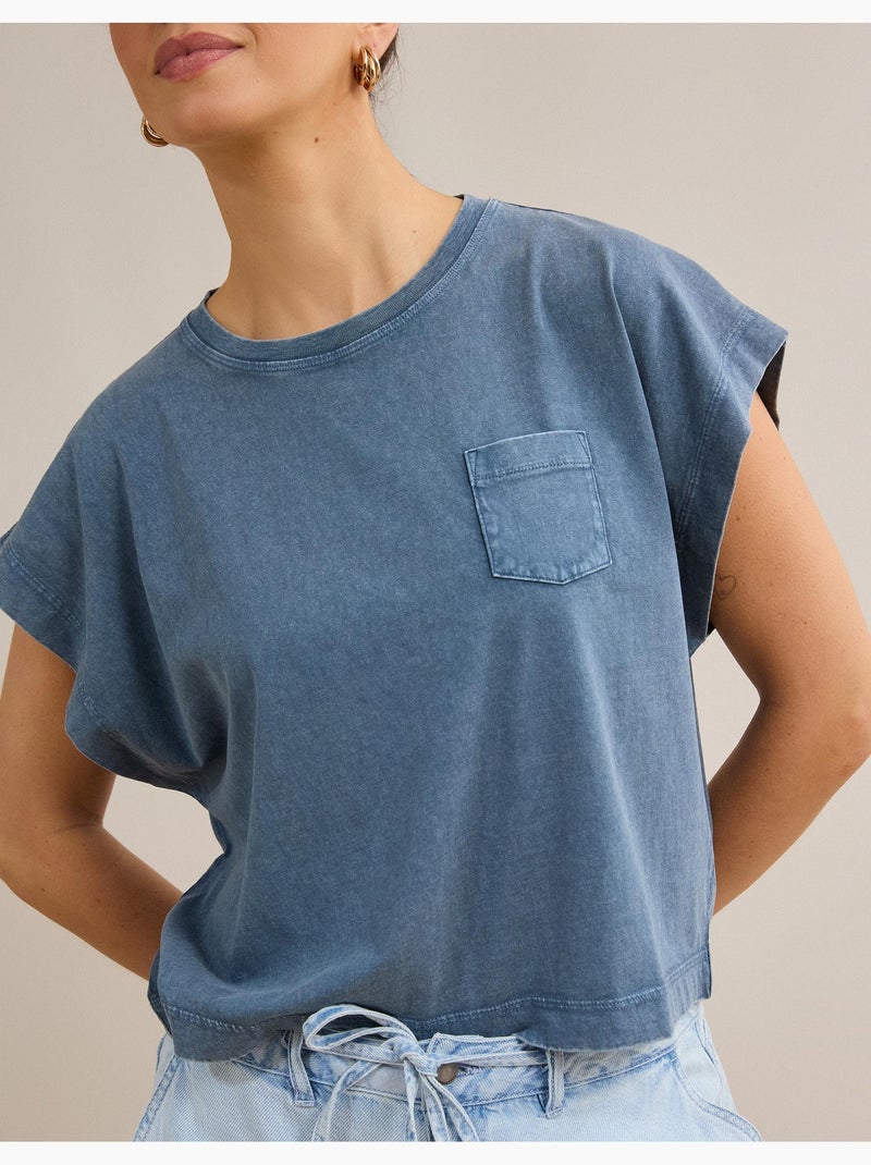 T-shirt avec poche, MO Fashion Bleu - Kiabi