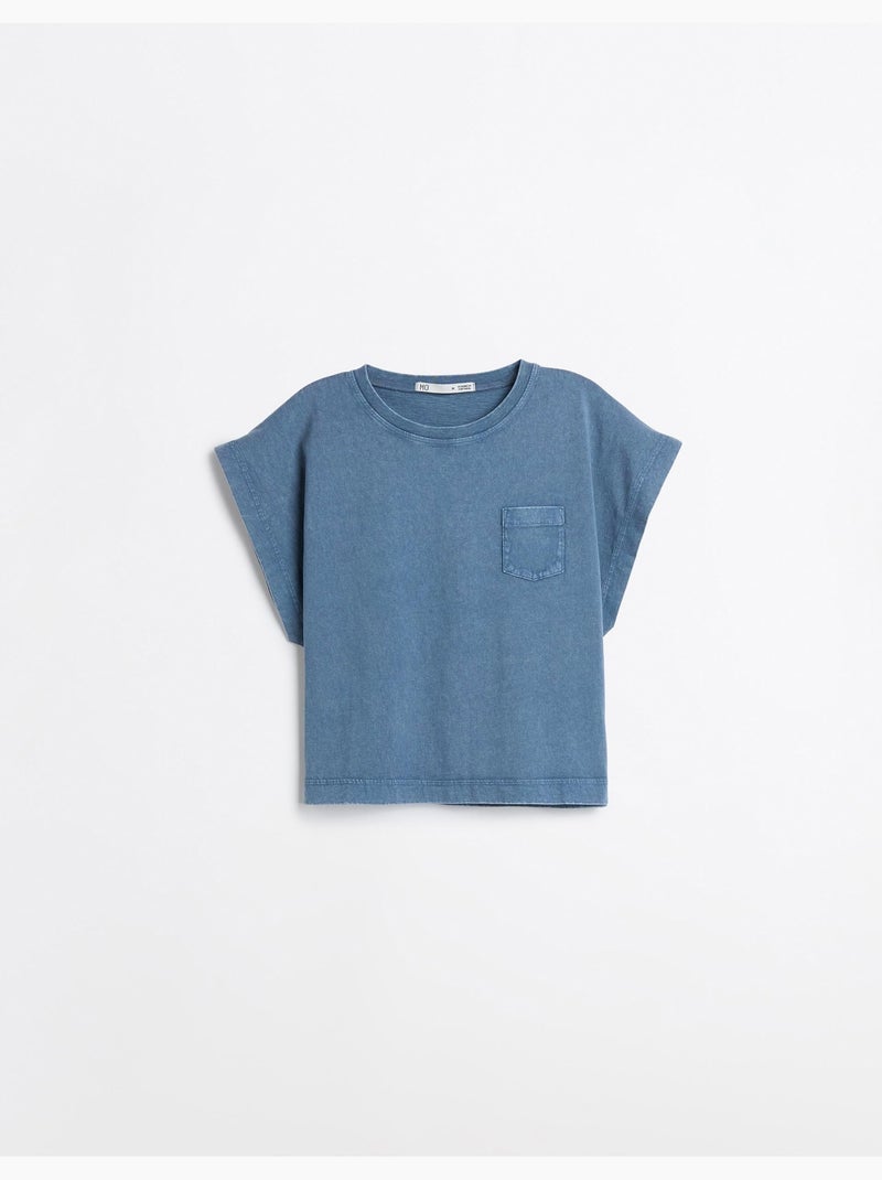 T-shirt avec poche, MO Fashion Bleu - Kiabi
