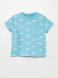 T-shirt avec poche poitrine BLEU - Kiabi