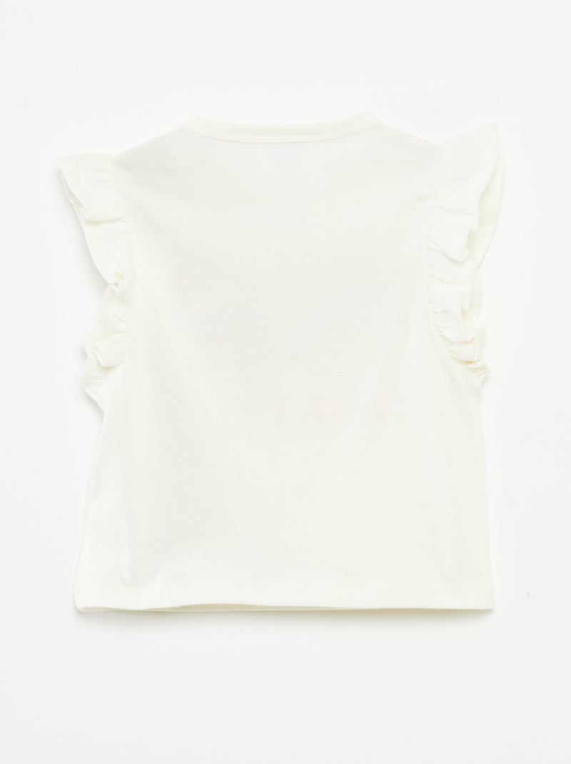 T-shirt avec volants 'Les Schtroumpfs' BLANC - Kiabi