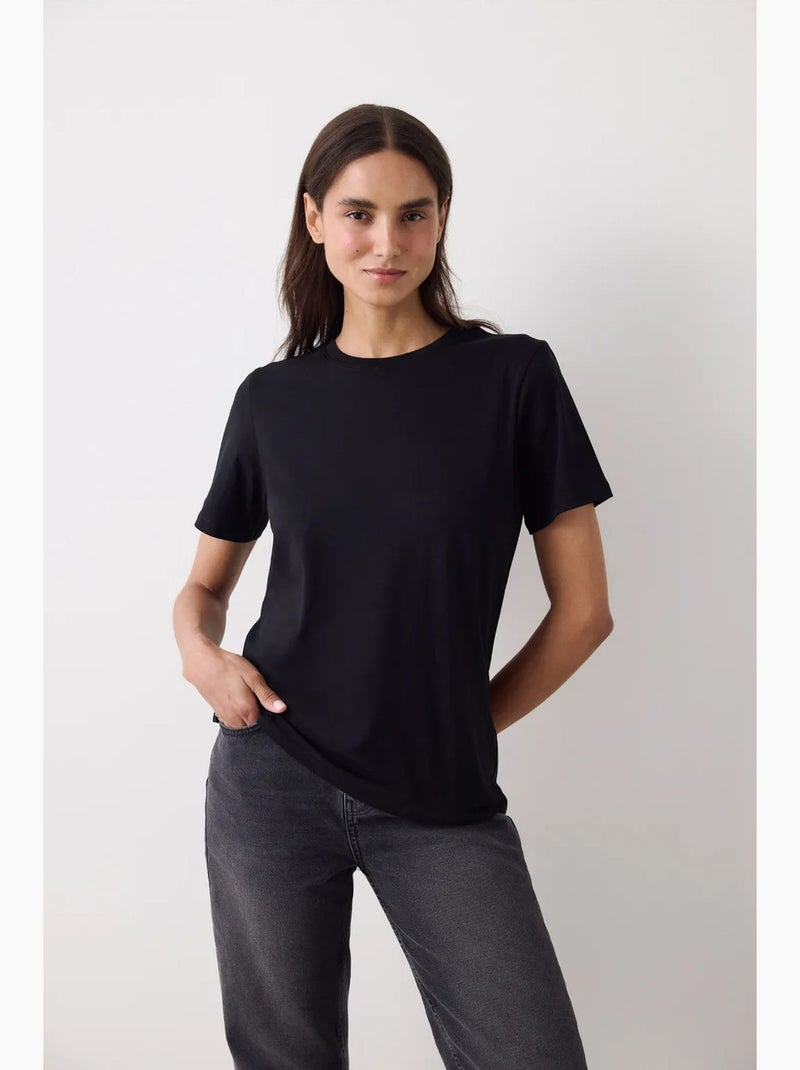 T-shirt basic coupe regular penti Noir - Kiabi