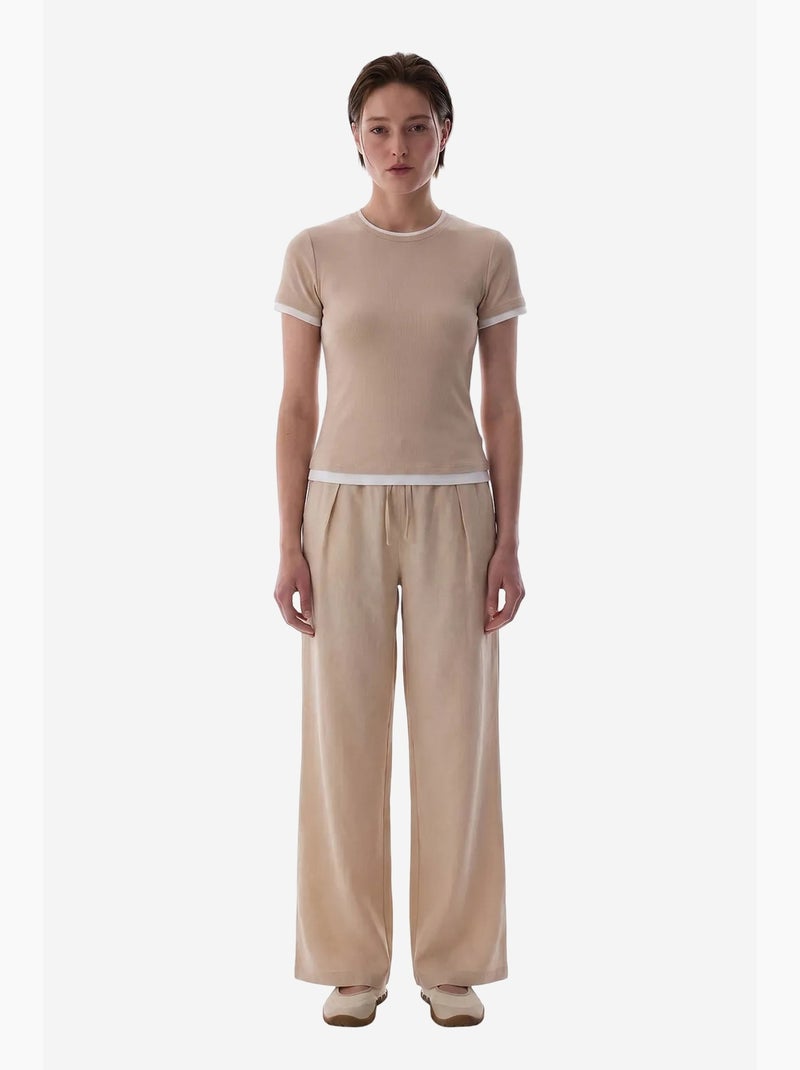 T-shirt basic layer femme penti Beige argile - Kiabi