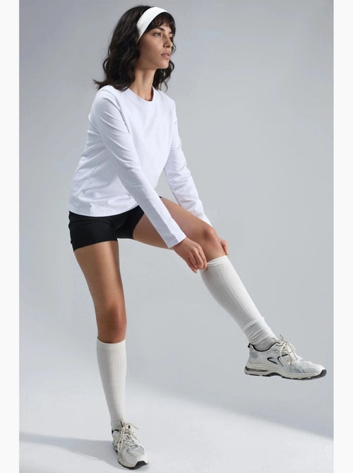 T-shirt basic ronde hals lange mouw busem - Kiabi T-shirt basic ronde hals lange mouw busem - Kiabi
