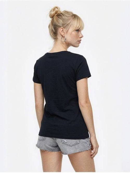 T-shirt basique à col en u brodé lucci - Kiabi
