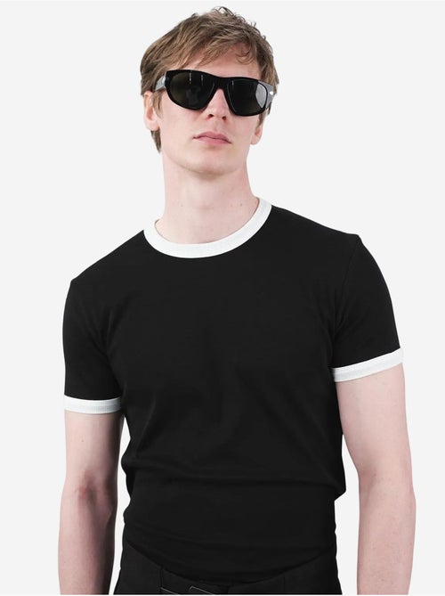 T-shirt basique à col rond avec bordure contrastée giesto - Kiabi T-shirt basique à col rond avec bordure contrastée giesto - Kiabi