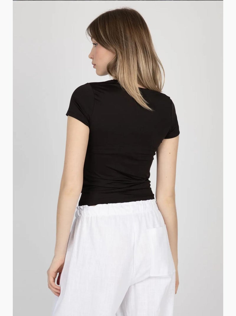 T-shirt basique à col rond hiccup Noir - Kiabi