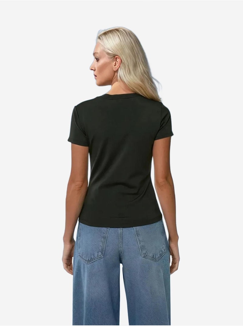 T-shirt basique à col rond hiccup Noir - Kiabi