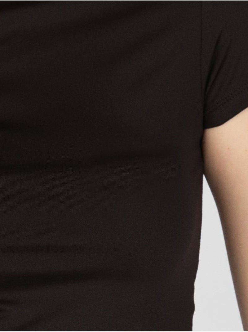 T-shirt basique à col rond Noir - Kiabi