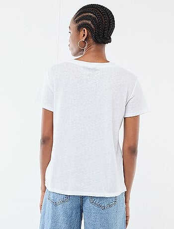 T-shirt basique à manches courtes col V