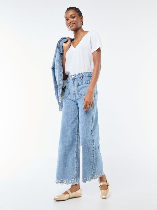 T-shirt basique à manches courtes col V - Kiabi