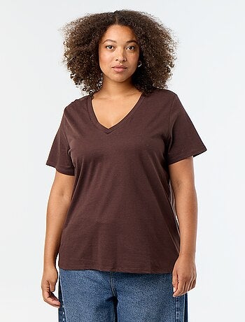 T-shirt basique à manches courtes et col V