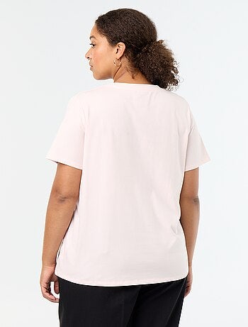 T-shirt basique à manches courtes et col V