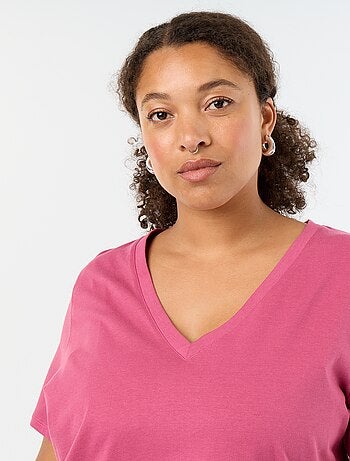 T-shirt basique à manches courtes et col V