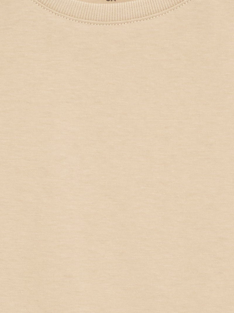 T-shirt basique à manches longues Beige - Kiabi
