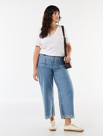 T-shirt basique col V et manches courtes