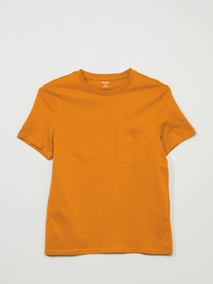 T-shirt basique en jersey orange - Kiabi
