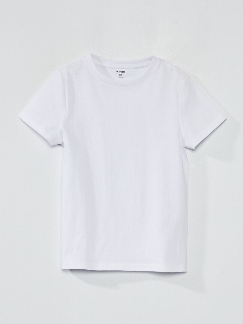 T-shirt basique en jersey uni blanc - Kiabi