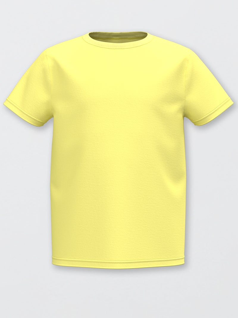 T-shirt basique en jersey uni jaune - Kiabi