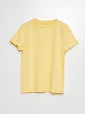 T-shirt basique en jersey uni JAUNE - Kiabi