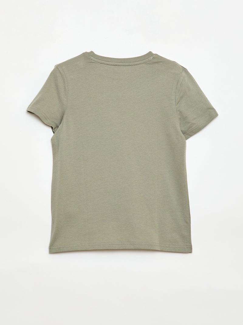 T-shirt basique en jersey uni Vert - Kiabi