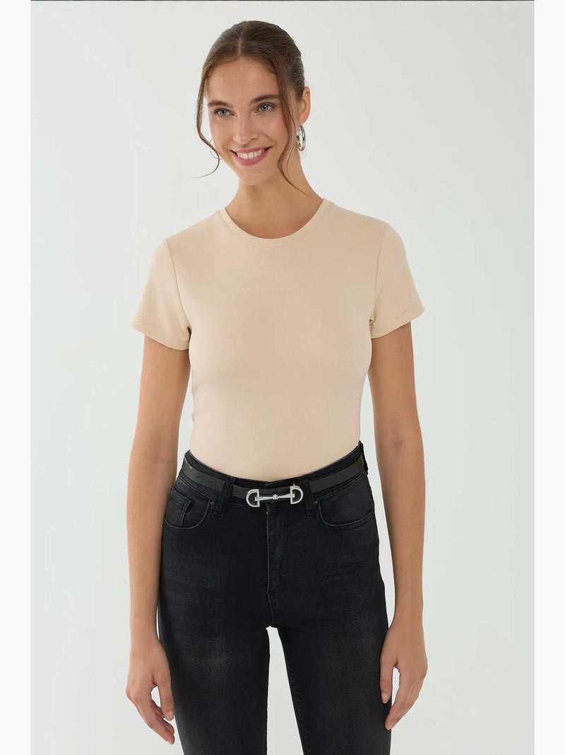 T-shirt basique hiccup Beige naturel - Kiabi