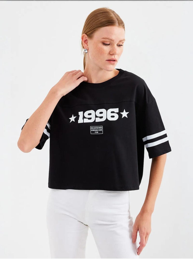T-shirt basique surdimensionné imprimé bdart Noir - Kiabi