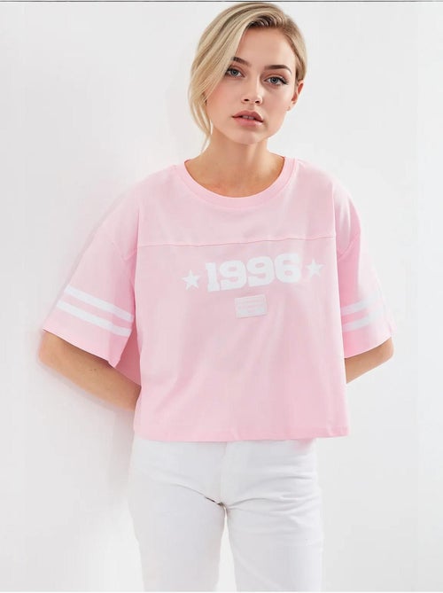 T-shirt basique surdimensionné imprimé bdart - Kiabi